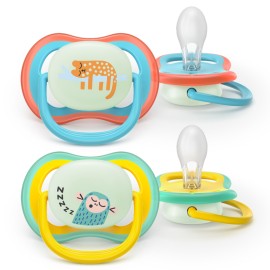 Avent Ορθοδοντική Πιπίλα Νυκτός Ultra Air 18m+ 2τεμ