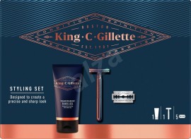 Gillette Gillette Promo King C. Gillette Shave Gel  150ml Double Edge Safety Razor (1τμχ) & 5 Λεπίδες Διπλής Ακμής