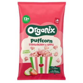 Organix Bio Σνακ Pop Corn Strawberry & Apple Puffcorn από 12m+ 4x10g