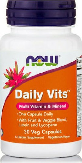Now Foods Daily Vits Πολυβιταμινούχος Φόρμουλα Εμπλουτισμένη με Συστατικά Υψηλής Ποιότητας 30veg.caps