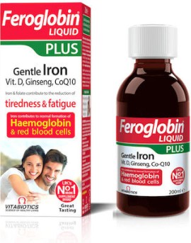VVitabiotics Feroglobin Liquid Plus 200ml | Συμπλήρωμα Σιδήρου σε Υγρή Μορφή για Ενήλικες