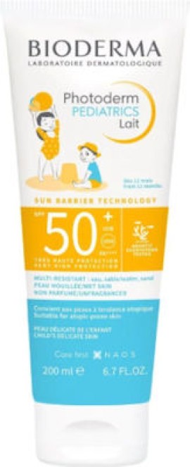 Bioderma Αδιάβροχο Παιδικό Αντηλιακό Γαλάκτωμα Photoderm Pediatrics Lait για Πρόσωπο & Σώμα SPF50+ 200ml