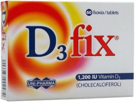 Uni-Pharma Unipharma D3 Fix 1.200 Iu Vitamin D3 60 Δισκία
