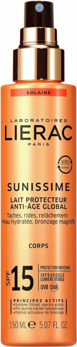 Lierac - Sunissime Aντηλιακό Γαλάκτωμα Σώματος SPF15 Ολική Αντιγήρανση 150ml