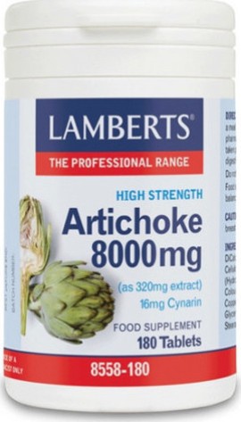 Lamberts Ibesene Artichoke 8000mg, Υψηλής Περιεκτικότητας Εκχύλισμα Αγκινάρας για την Υγεία του Εντέρου, 180tabs