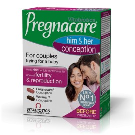 Vitabiotics Pregnacare Him & Her Conception Μοναδική Διπλή Φόρμουλα για την Ενίσχυση του Αναπαραγωγικού Συστήματος του Άνδρα & της Γυναίκας 2 x 30 Ταμπλέτες