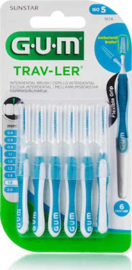 Gum Trav-Ler Interdental Brush Μεσοδόντια Βουρτσάκια 1.6mm Μπλε (1614) 6τμχ