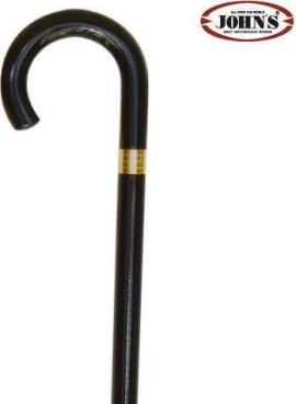 John’s Μαύρο Μπαστούνι Στρογγύλο με Ξύλινη Λαβή Ταφ 90cm 103188