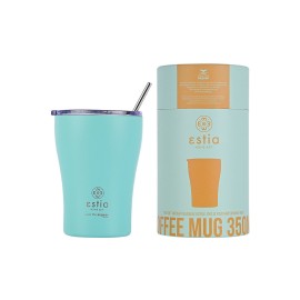 Estia Θερμός Ανοξείδωτος Coffee Mug Save The Aegean 350ml Bermuda Green 01-12106