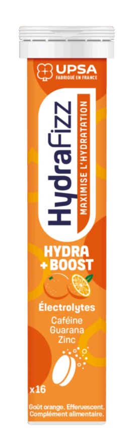 Upsa HydraFizz Hydra + Boost Ηλεκτρολύτες με Γεύση Πορτοκάλι 16 Αναβράζοντα Δισκία