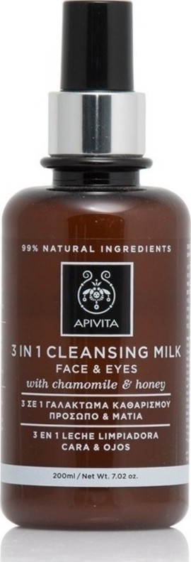 Apivita Cleansing Γαλακτωμα 3 σε 1 για Προσωπο & Ματια με Χαμομήλι και Μέλι 200ml