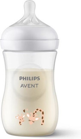 Philips Avent Natural Response Πλαστικό Μπιμπερό Καμηλοπάρδαλη 1m+Θηλή Σιλικόνης Ροή 3 260ml