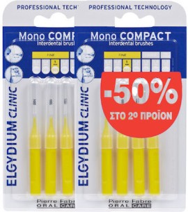 Elgydium Clinic Mono Compact Μεσοδόντια Βουρτσάκια 0.5mm Κίτρινα 8τμχ