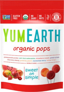 YumEarth Organic Pops Βιολογικά Γλειφιτζούρια Φρούτων (Φράουλα, Ρόδι, Καρπούζι, Βερίκοκο), 14 Τεμάχια