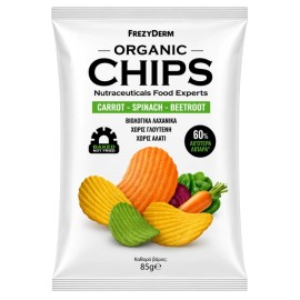 Frezyderm Organic Chips Carrot-spinach-beetroot Βιολογικό σνακ με γεύση Καρότο,Σπανάκι,Παντζάρι 85g