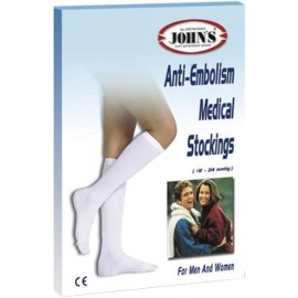 Johns Anti-Embolism Medical Stockings Λευκές Κάλτσες Αντιεμβολικές Ριζομηρίου 18-24mmHg Ζευγάρι 214529