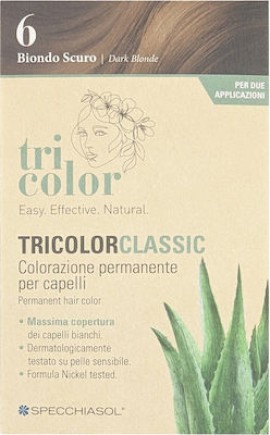 Specchiasol Tricolor Φυτική Βαφή Μαλλιών Χωρίς Αμμωνία Natural Color 6/0 (Ξανθό σκούρο)