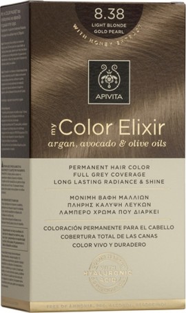 Βαφή μαλλιών Apivita My Color Elixir 8.38 Ξανθό Ανοιχτό Μελί Περλέ