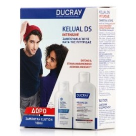 Ducray Promo Kelual Ds Intensive Σαμπουάν κατά της Πιτυρίδας 100ml & Δώρο Ducray Elution Dermo-Protective Shampoo Δερμοπροστατευτικό Σαμπουάν Καθημερινής Χρήσης 100ml