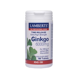 Lamberts Ginkgo Biloba Extract 6000mg 180tabs