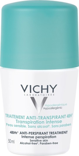 Vichy Deodorant Intensive Anti Perspirant Αποσμητικό Roll - On 48ωρης Προστασίας 50ml