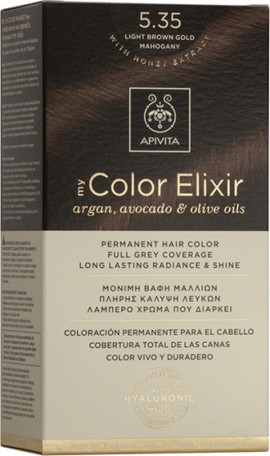 Apivita My Color Elixir Βαφή Μαλλιών 5.35 Καστανό Ανοιχτό Μελί Μαονί 1τμχ