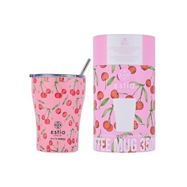 Estia Ανοξείδωτος Θερμός Coffee Mug Save The Aegean 350ml Cherry Rose 01-16876