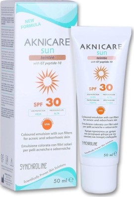 Synchroline Aknicare Sun Teintee Spf30 50ml - Αντηλιακή Κρέμα Προσώπου Με Χρώμα