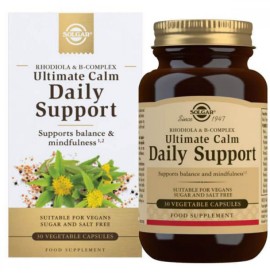 Solgar - Ultimate Calm Daily Support Συμπλήρωμα Διατροφής Για Ψυχολογική Ισορροπία + Θετική Διάθεση 30 Κάψουλες
