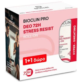 Bioclin Promo Pro Deo 72h Stress Resist Αποσμητικό Roll On 2x50ml
