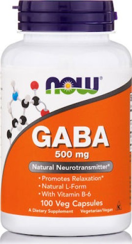 Now Foods Gaba 500mg Συμπλήρωμα Διατροφής για Καλή Ψυχολογία 100Veg Capsules