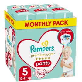 Pampers Pampers Premium Care Pants Μέγεθος 5 (12-17kg) Monthly Pack - 102 Πάνες-Βρακάκι