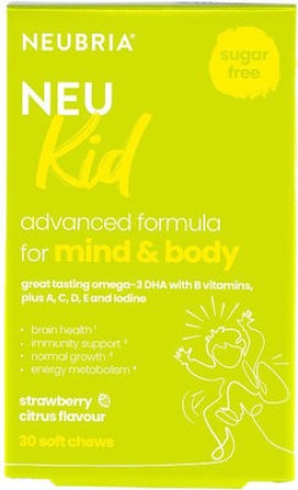 Neubria Neu Kid Advance Mind & Body Multivitamin + Omega-3 Παιδικό Συμπλήρωμα Διατροφής Πολυβιταμίνης & Ωμέγα 3 30 Soft Gels