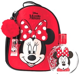 Air-Val Disney Minnie Mouse Backpack Set Σακίδιο Παιδικό με Άρωμα 100ml & Μπρελόκ με Λιπγκλός 7ml & pompom