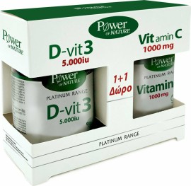 Power Health PROMO Classics Platinum Range Vitamin D-Vit3 5000iu 60 Ταμπλέτες - Vitamin C 1000mg 20 Ταμπλέτες