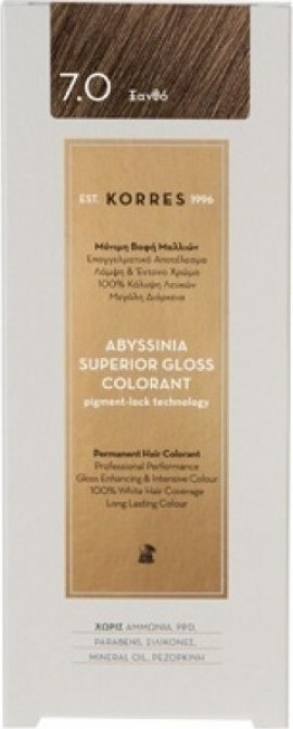 Korres Abyssinia Superior Gloss Colorant Βαφή Μαλλιών 7.0 Ξανθό 50ml