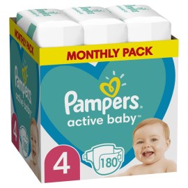 Pampers Active Baby Μέγεθος 4 [9-14kg] Monthly Pack 180 Πάνες