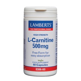 Lamberts L-Carnitine (Καρνιτίνη) 500mg, Χρήσιμη για Αθλητές και Υποσιτιζόμενα Άτομα 60caps