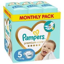 Pampers Premium Care Monthly Pack Πάνες No.5 για 11-15kg 148τεμ