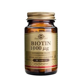 Solgar Biotin 1000mg Συμπλήρωμα Διατροφής Βιοτίνης  50 Φυτικές Κάψουλες