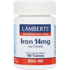 Lamberts Iron 14mg Συμπλήρωμα Διατροφής με Σίδηρο για την Αναπλήρωση των Εξαντλημένων Αποθηκών Σιδήρου του Οργανισμού, 100 Tabs
