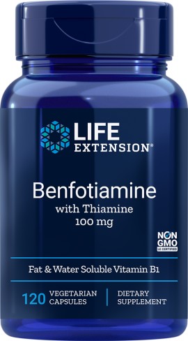 Life Extension Benfotiamine 100mg with Thiamine, 120 vcaps