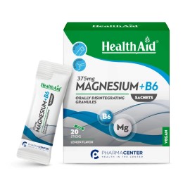 Health Aid Magnesium & B6 Sachets Γεύση Λεμόνι 20 τμχ