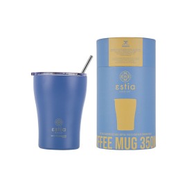 Estia Ανοξείδωτος Θερμός Coffee Mug Save The Aegean 350ml Denim Blue 01-12182