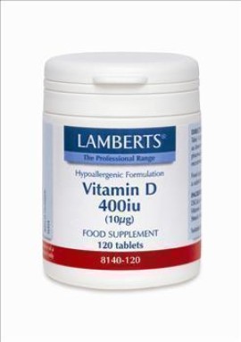 Lamberts Vitamin D 400iu/10μg, Βιταμίνη D για την Υγεία Οστών, Δοντιών και για τη Διατήρηση Υγιούς Ανοσοποιητικού Συστήματος, 120 tabs