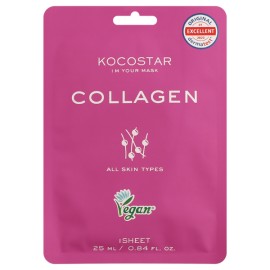 Kocostar Collagen Sheet Mask Εμποτισμένη Μάσκα Προσώπου για Αναζωογόνηση 25ml