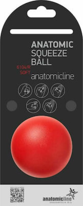 Anatomic Line Squeeze Ball Soft Μπαλάκι Ασκήσεως Χειρός Μαλακό Χρώμα:Κόκκινο 1 Τεμάχιο