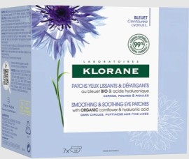 Klorane Smoothing & Soothing Eye Patches Κυανή Κενταύρια Χαλαρωτικές Κομπρέσες Για Μάτια 7x2 Τεμάχια