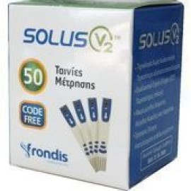 Frondis Solus V2 Test Strips Δοκιμαστικές Ταινίες Σακχάρου, 50 τεμάχια