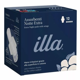 Illa Care Extra Night Σερβιέτες με Φτερά για Αυξημένη Ροή 5 Σταγόνες 12τεμ